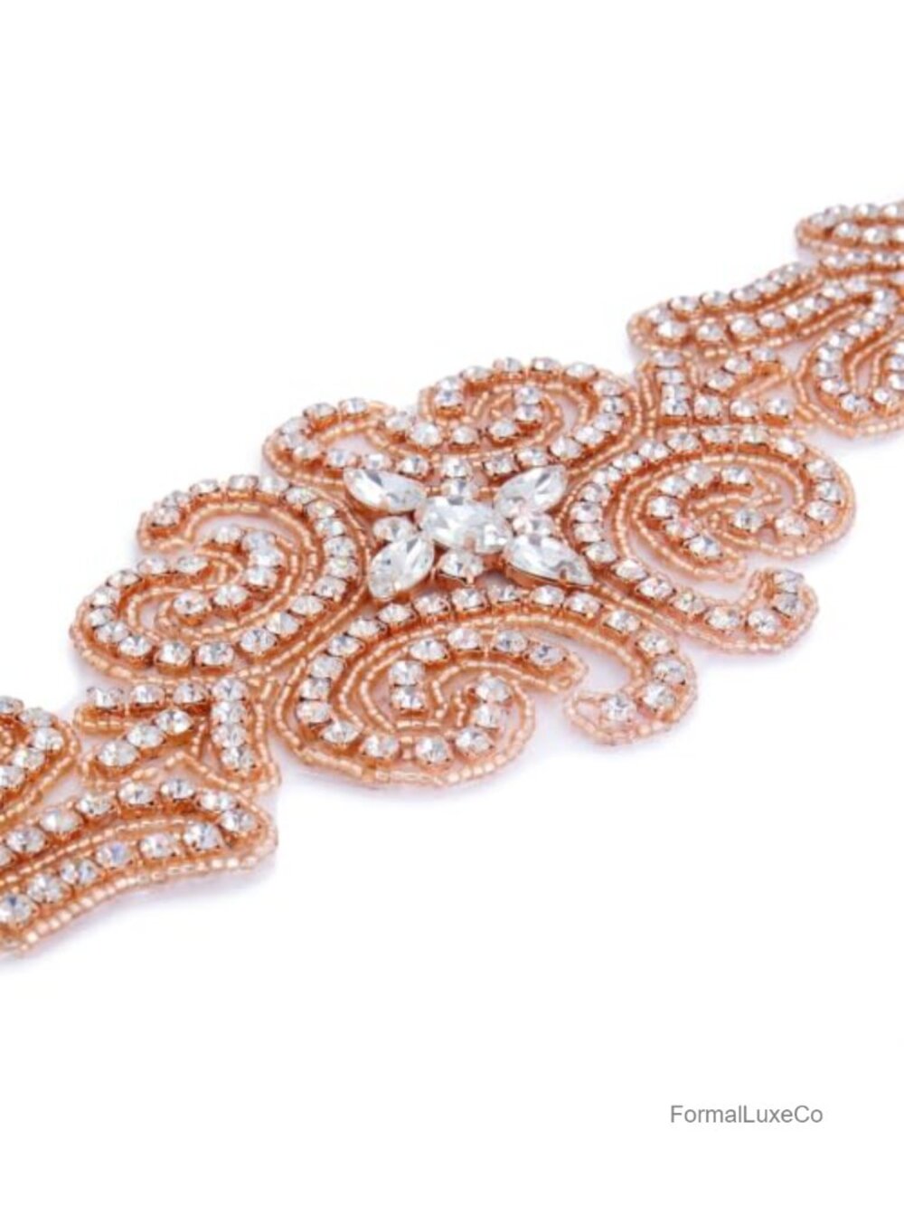 Crystal Rhinestone Bridal Belt Applique Sash Wedding Dress